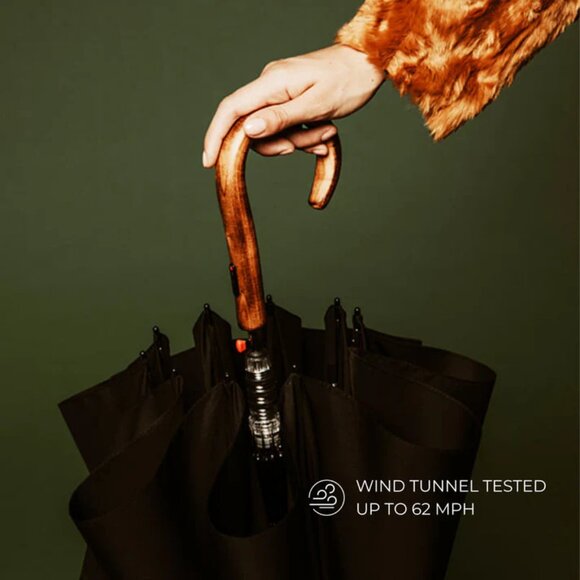 Knirps Long Wood Handle Automatic Stick Umbrella - Picture 4 of 4